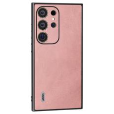 ABEEL - ABEEL Mobilskal till Samsung Galaxy S24 Ultra L&auml;der+PC+TPU - Rosa