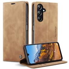 Caseme - CASEME 013 Konstl&auml;der Pl&aring;nboksfodral f&ouml;r Samsung Galaxy A16 5G/4G - Brun