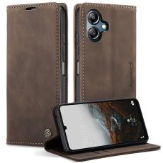 Caseme - CASEME 013 Konstl&auml;der Pl&aring;nboksfodral till Samsung Galaxy A06 4G i kaffe f&auml;rg