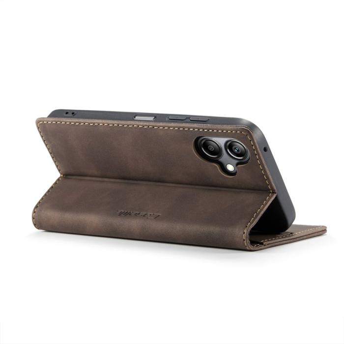 Caseme - CASEME 013 Konstläder Plånboksfodral till Samsung Galaxy A06 4G i kaffe färg