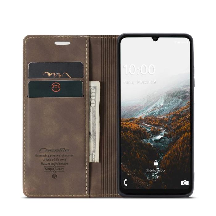 Caseme - CASEME 013 Konstläder Plånboksfodral till Samsung Galaxy A06 4G i kaffe färg