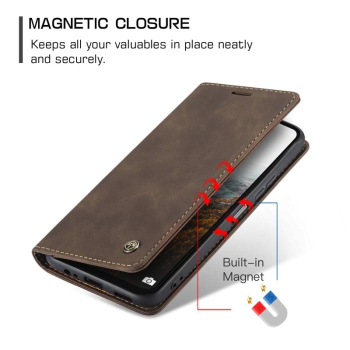 Caseme - CASEME 013 Konstläder Plånboksfodral till Samsung Galaxy A06 4G i kaffe färg