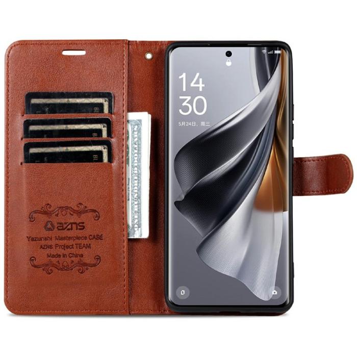 AZNS - AZNS Samsung Galaxy A56 Plånboksfodral Anti-Scratch Konstläder - Brun
