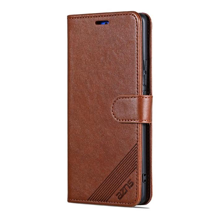AZNS - AZNS Samsung Galaxy A56 Plånboksfodral Anti-Scratch Konstläder - Brun