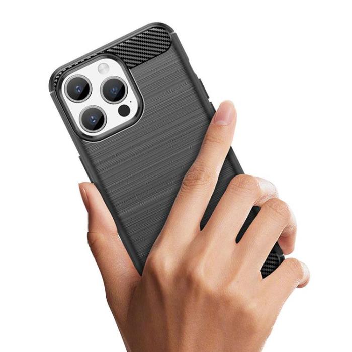 OEM - iPhone 15 Pro Max Mobilskal Carbon Flexible - Svart