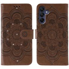 OEM - Mobilskal till Samsung Galaxy S26 Rhinestone Dekor KonstL&auml;der Mandala - Brun