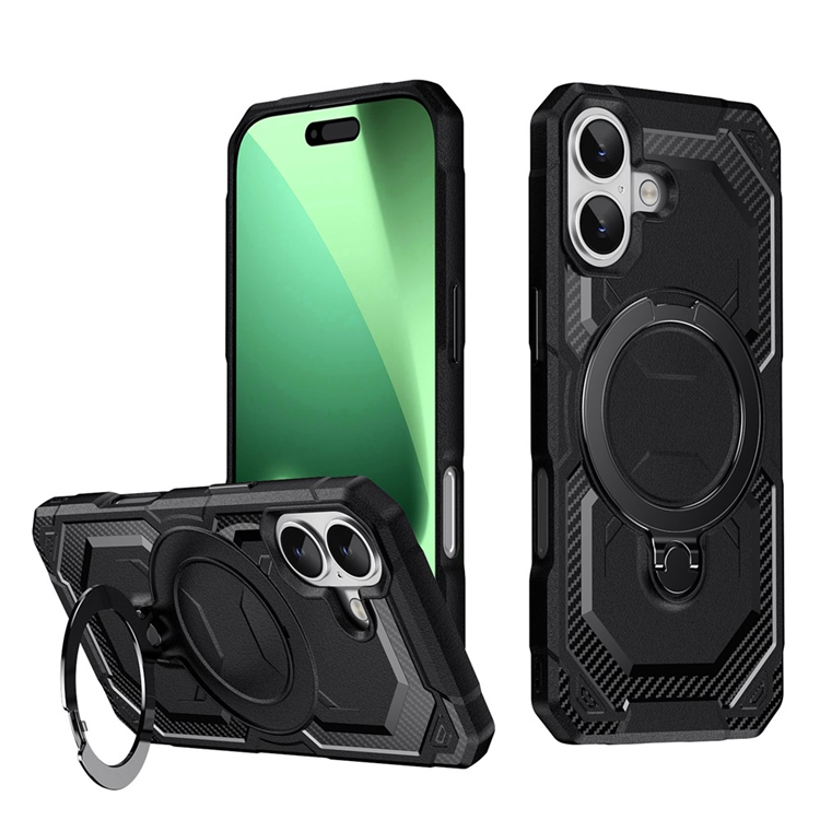 iPhone 17 Mobilskal MagSafe Kickstand TPU + PC (Svart) | 2353 | AlltMobil