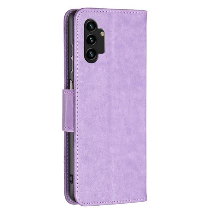 A-One Brand - Butterfly Imprinted Plånboksfodral Galaxy A13 4G - Lila