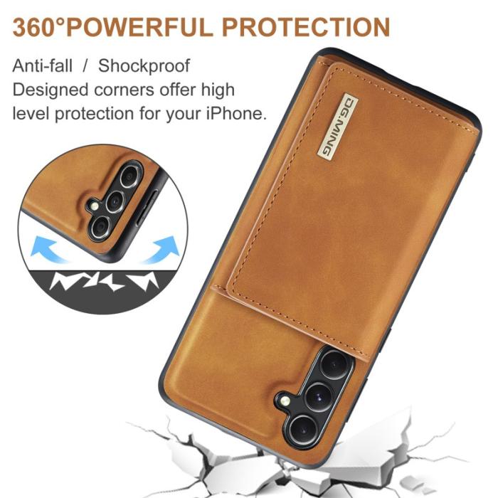 DG.MING - DG.MING Samsung Galaxy S23 FE Konstläder Plånboksfodral Brun