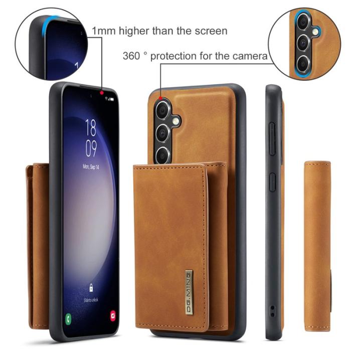 DG.MING - DG.MING Samsung Galaxy S23 FE Konstläder Plånboksfodral Brun