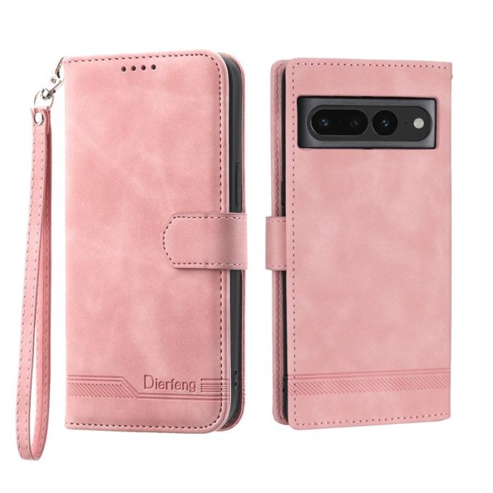 DIERFENG - DIERFENG DF-03 Plånboksfodral för Google Pixel 7 Pro 5G Konstläder - Rosa