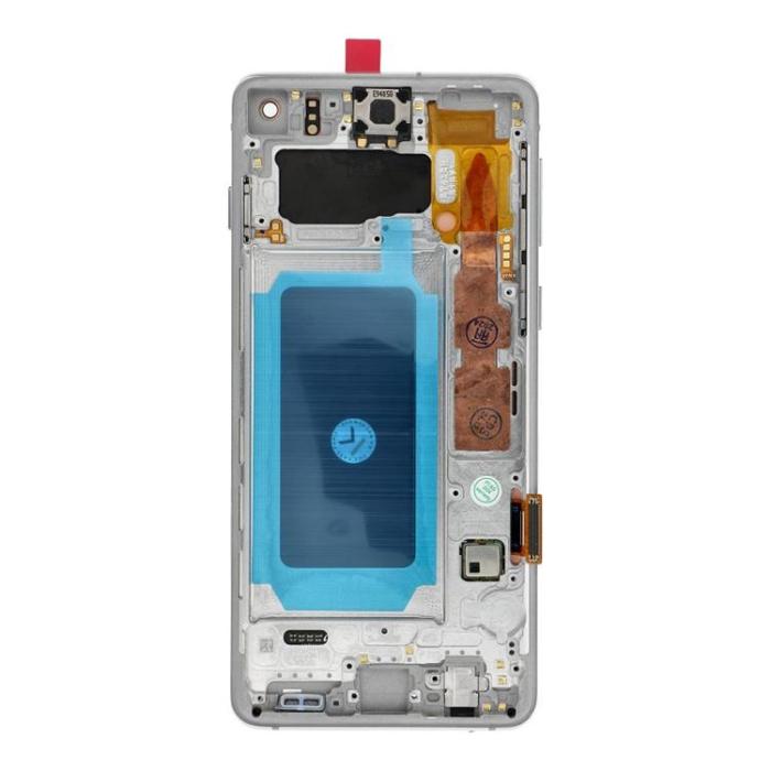 SpareParts - Galaxy S10 Skärm med LCD-display FixCell Renoveradde - Vit