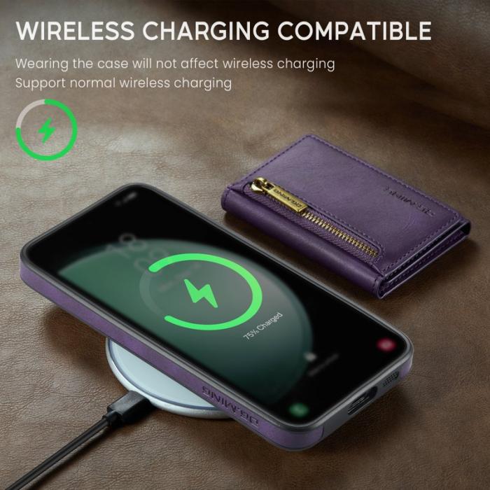 DG.MING - DG.MING M5 Series Mobilskal till Samsung Galaxy S24 FE Konstläder Magnetisk Lila