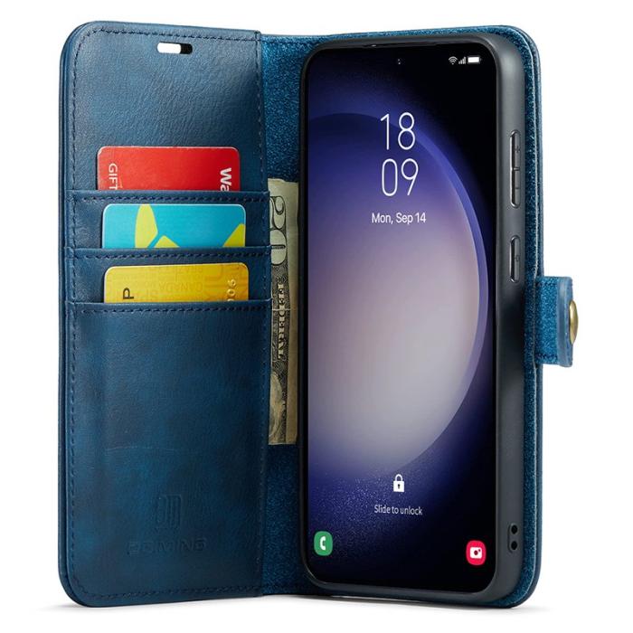 DG.MING - DG.MING Samsung Galaxy S23 FE Plånboksfodral Äkta läder Ställ Blå