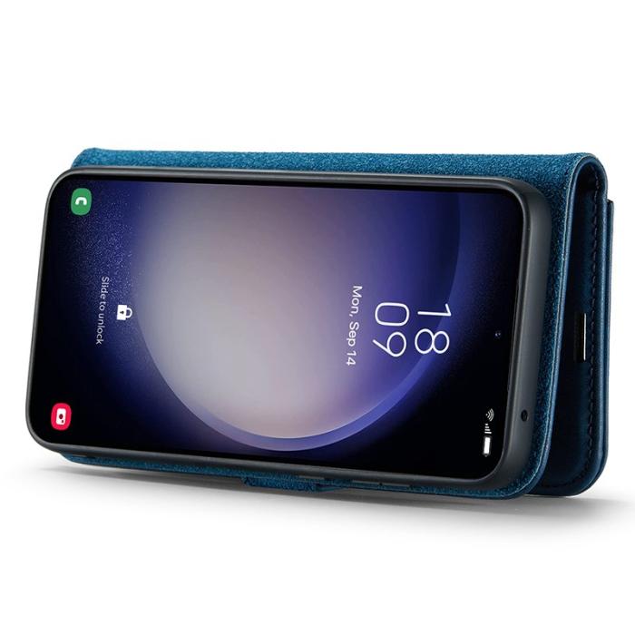 DG.MING - DG.MING Samsung Galaxy S23 FE Plånboksfodral Äkta läder Ställ Blå