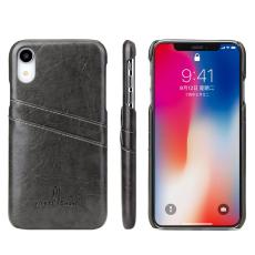 FIERRE SHANN - FIERRE SHANN Mobilskal till iPhone XR 6.1" &Auml;kta l&auml;der - Svart