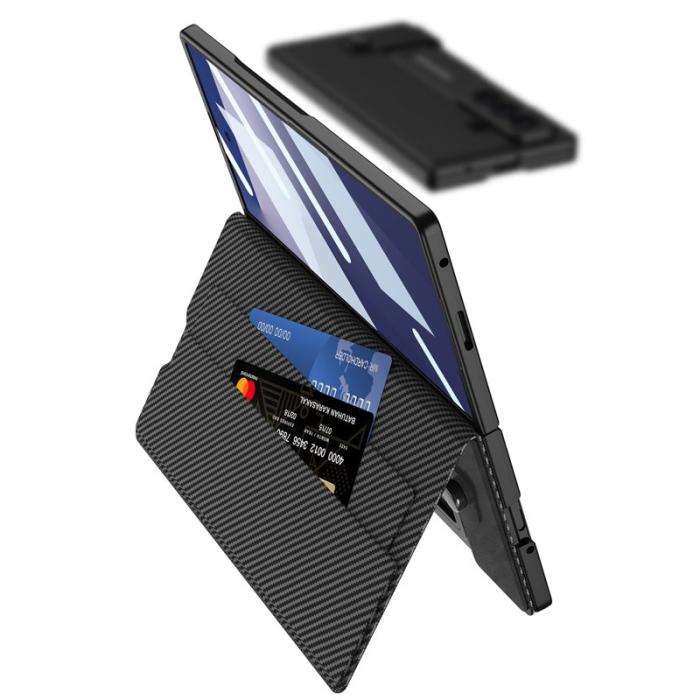 GKK - GKK Samsung Galaxy Z Fold7 Konstläder Plånboksfodral Matte PU + PC - Grå