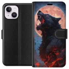 Gustaf - Pl&aring;nboksfodral till Apple iPhone 15 Plus med Ylande varg