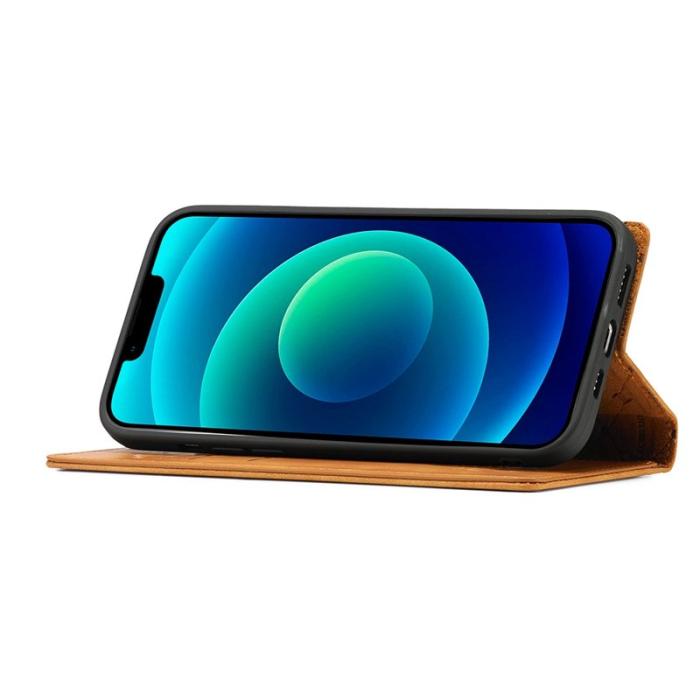 LC.imeeke - LC.IMEEKE iPhone 14 Plus Plånboksfodral Konstläder - Brun