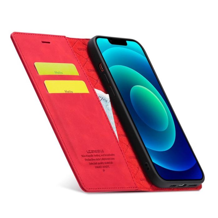 LC.imeeke - LC.IMEEKE iPhone 14 Plus Plånboksfodral Konstläder - Röd