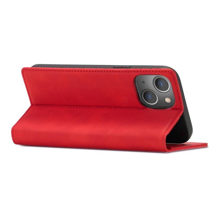 LC.imeeke - LC.IMEEKE iPhone 14 Plus Plånboksfodral Konstläder - Röd
