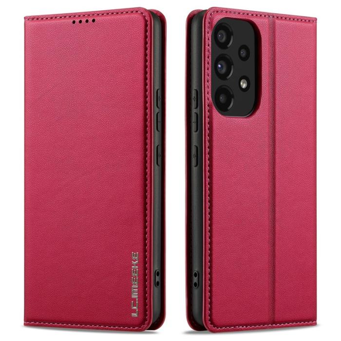 LC.imeeke - LC.IMEEKE L1 Series Samsung Galaxy A53 5G Plånboksfodral Konstläder - Röd