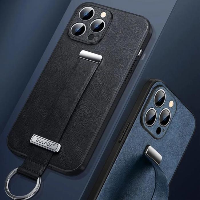 SULADA - SULADA iPhone 14 Pro Mobilskal Kickstand med Wristband - Blå