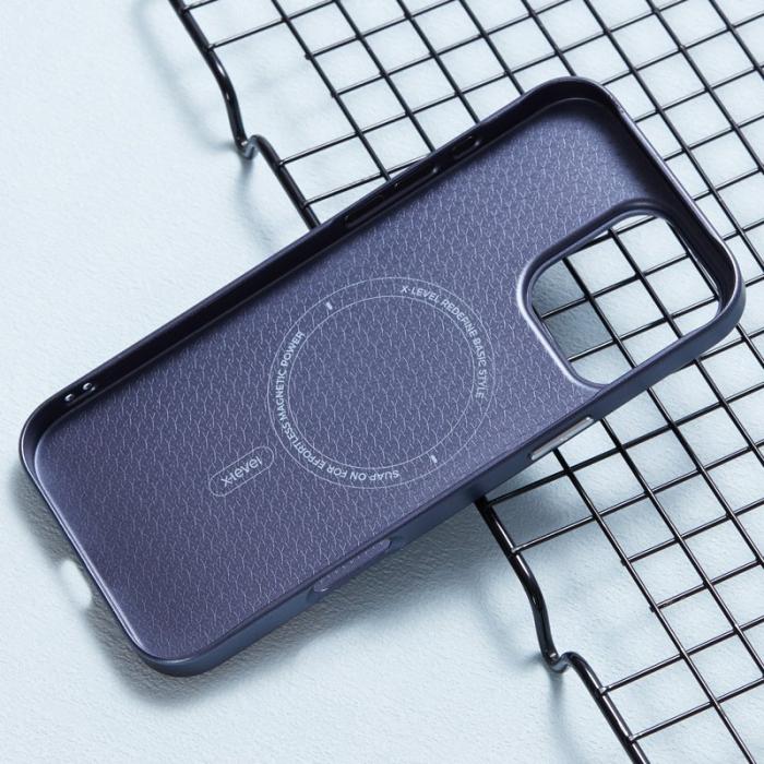 X-Level - X-LEVEL Mobilskal till iPhone 16 Pro Max Magnetisk Blå Rhombus Textur