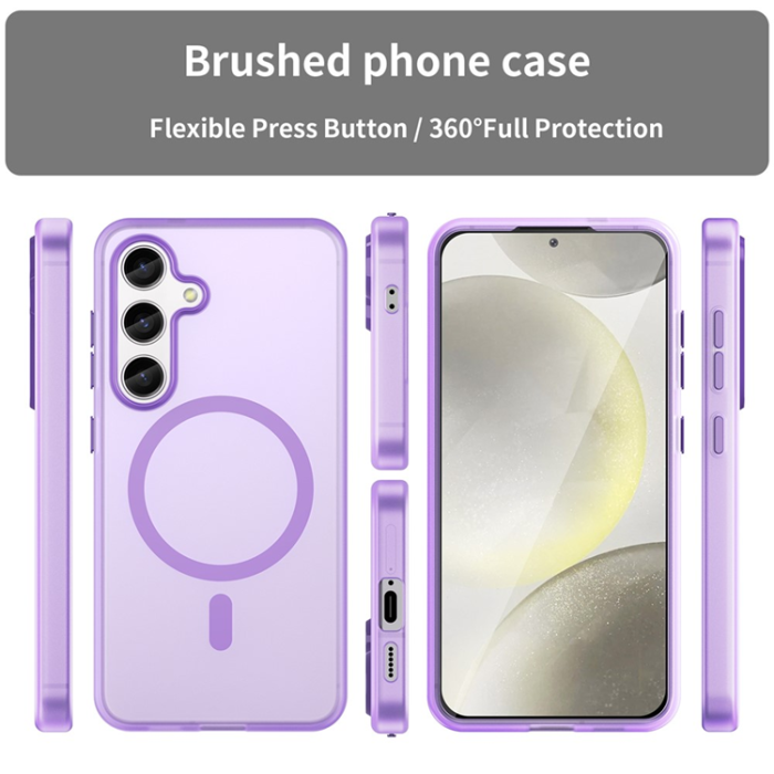 A-One Brand - Galaxy S25 Plus/S24 Plus Mobilskal MagSafe Frost - Mörklila