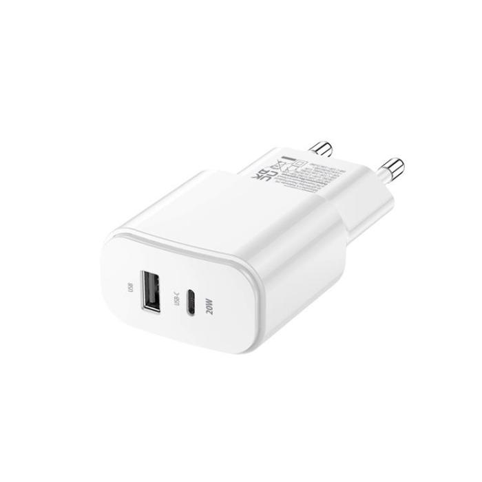 Forever - Forever Väggladdare 1x USB-C 1x USB 20W - Vit