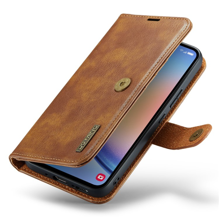 DG.MING - DG.MING Galaxy A34 5G Plånboksfodral Äkta Läder 2in1 - Brun