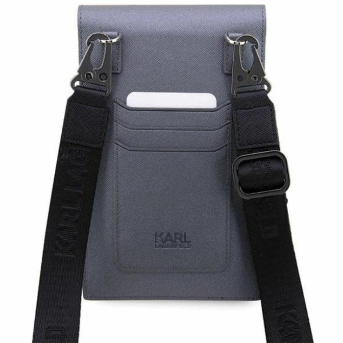 KARL LAGERFELD - Karl Lagerfeld Halsbandsfodral Saffiano Karl & Choupette - Silver