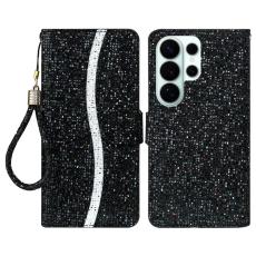 OEM - Samsung Galaxy S26 Ultra Fodral PU L&auml;der Glitter - Svart