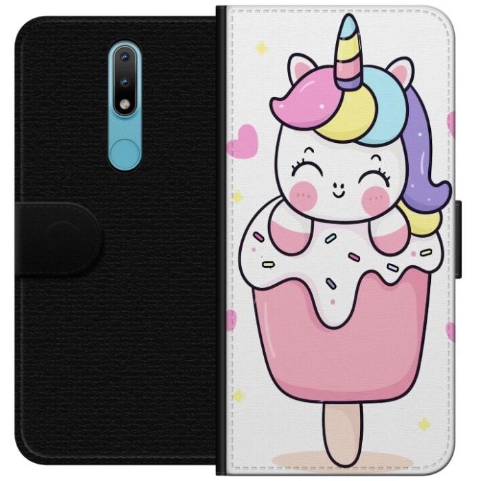 iSecrets - Plånboksfodral till Nokia 2.4 med Glad enhörning