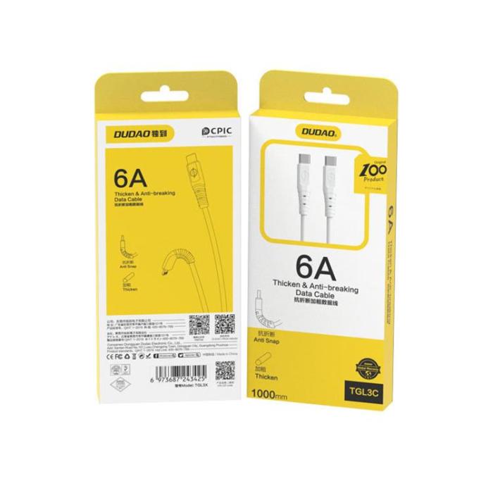 Dudao - Dudao USB-C till USB-C 100W Kabel 1m - Vit
