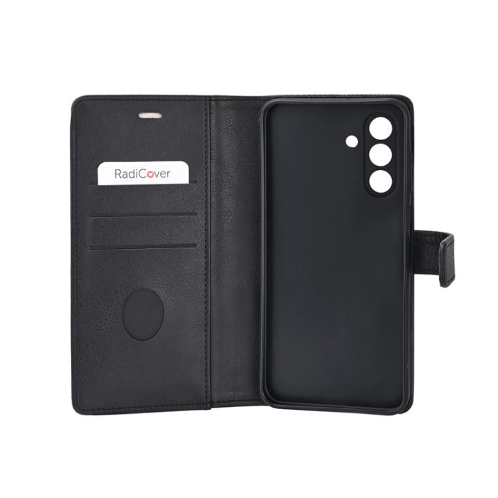 Radicover - Radicover Galaxy A26 5G Plånboksfodral RFID 3 Kort PU - Svart