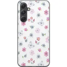 Gustaf - Mobilskal till Samsung Galaxy A55 med Blommor och fj&auml;rillar