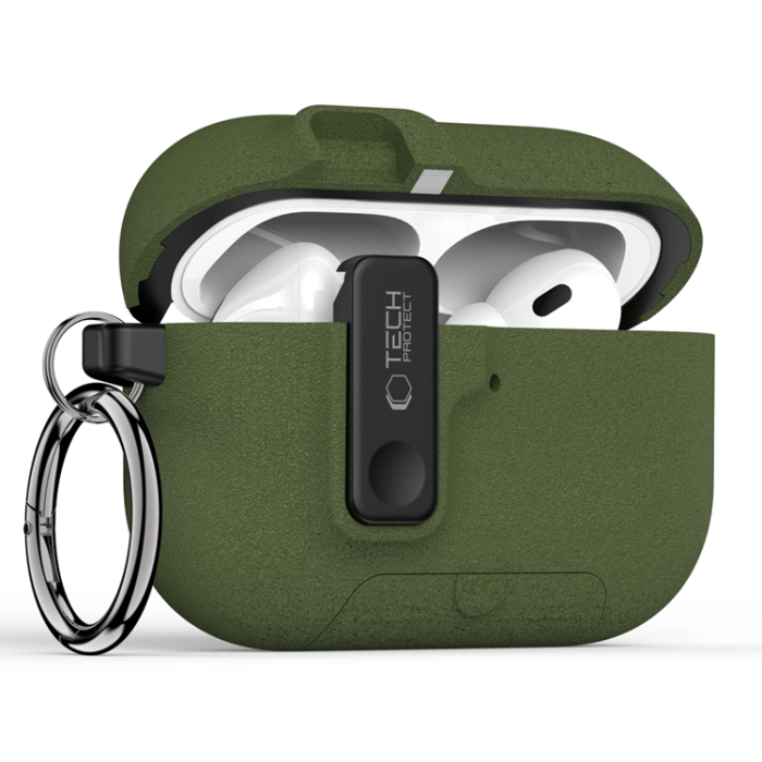 Tech-Protect - Tech-Protect Apple Airpods Pro 3 Skal Slim Hook - Olive Grön