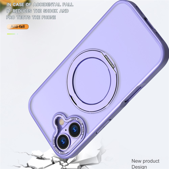 A-One Brand - iPhone 17 Mobilskal MagSafe TPU + Acrylic Kickstand - Ljuslila