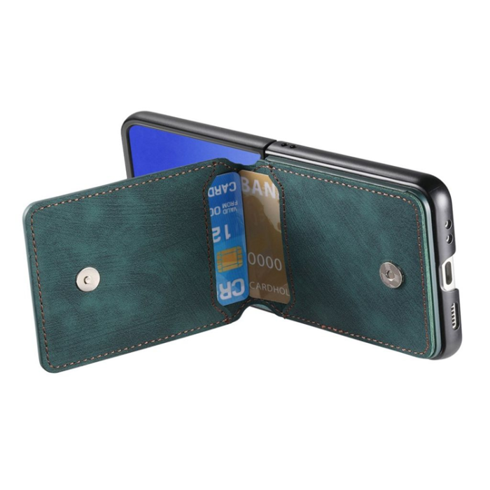 A-One Brand - Galaxy Z Flip 7 Mobilskal Korthållare med Ring - Grön