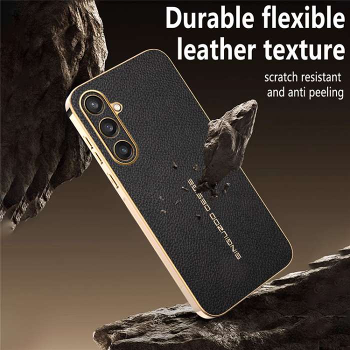 A-One Brand - Galaxy S25 Mobilskal Litchi Texture Anti Scratch