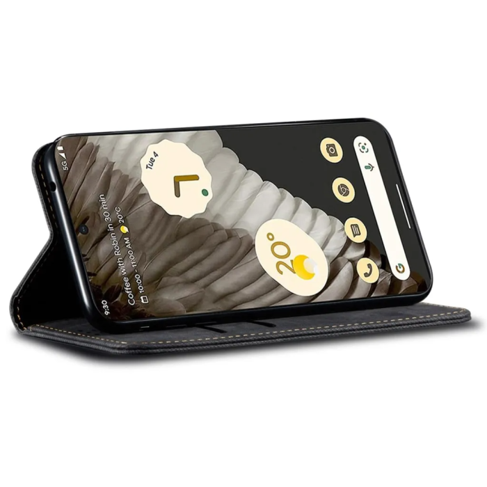 Taltech - Google Pixel 7A Plånboksfodral Texturerat - Svart