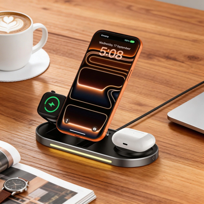 Tech-Protect - Tech-Protect Qi2.2 MagSafe Trådlös Laddare För iPhone/Apple Watch/AirPods