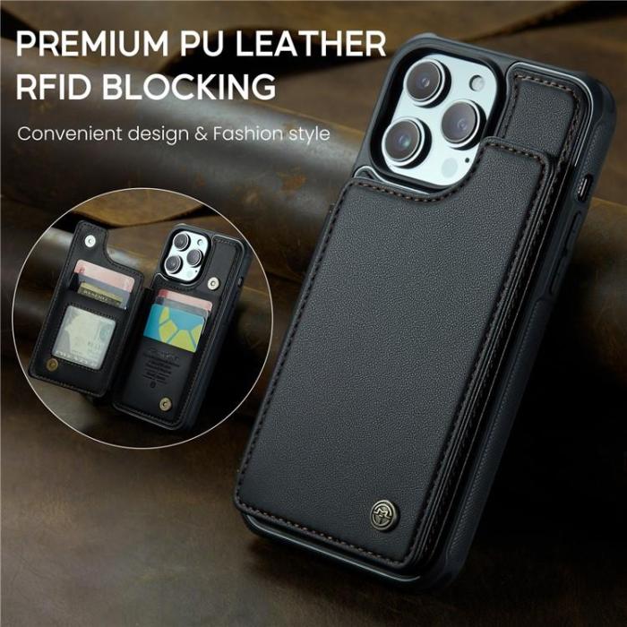 Caseme - CASEME iPhone 14 Pro Max Mobilskal Korthållare C22 RFID - Svart