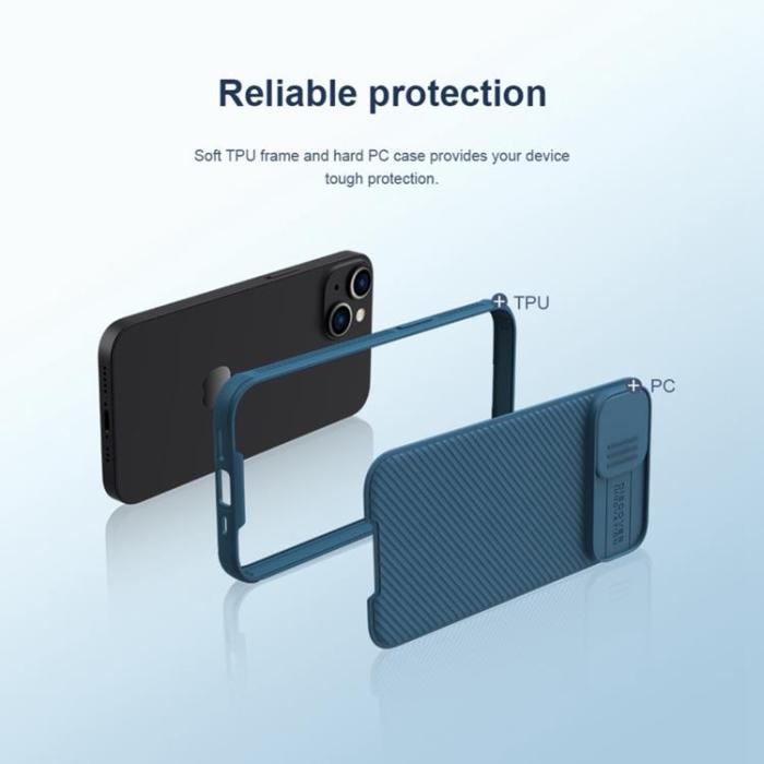 Nillkin - Nillkin iPhone 14 Plus Skal Magsafe CamShield Pro Series - Blå