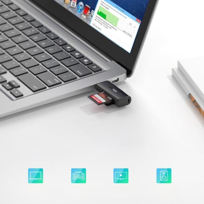 Ugreen - Ugreen kortläsare USB 3.0 SD/TF - Svart