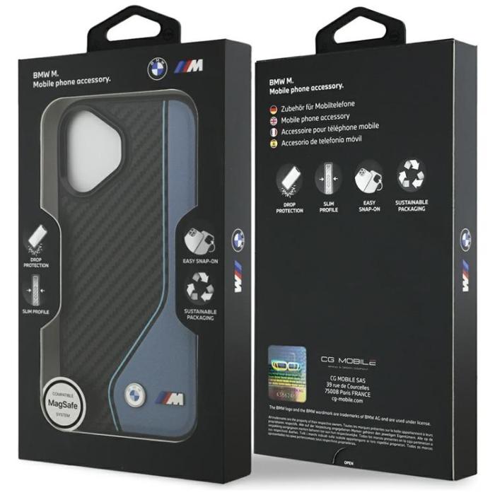 BMW - BMW iPhone 17 Mobilskal MagSafe M Carbon Logo - Blå