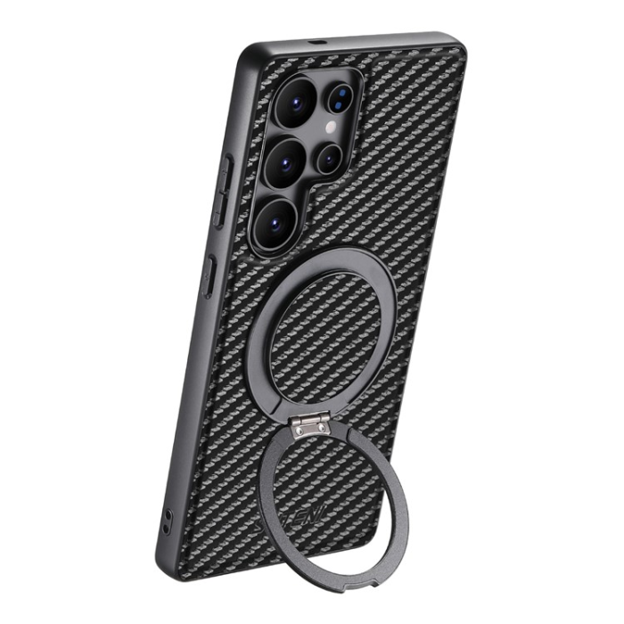 SUTENI - Suteni Galaxy S22 Ultra Mobilskal MagSafe Carbon Fiber - Svart