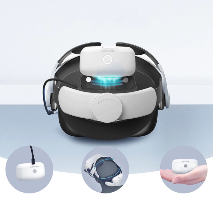 BoboVR - BoboVR Avlastningsrem för Meta Quest 2 VR-glasögon + B2 externt Batteri