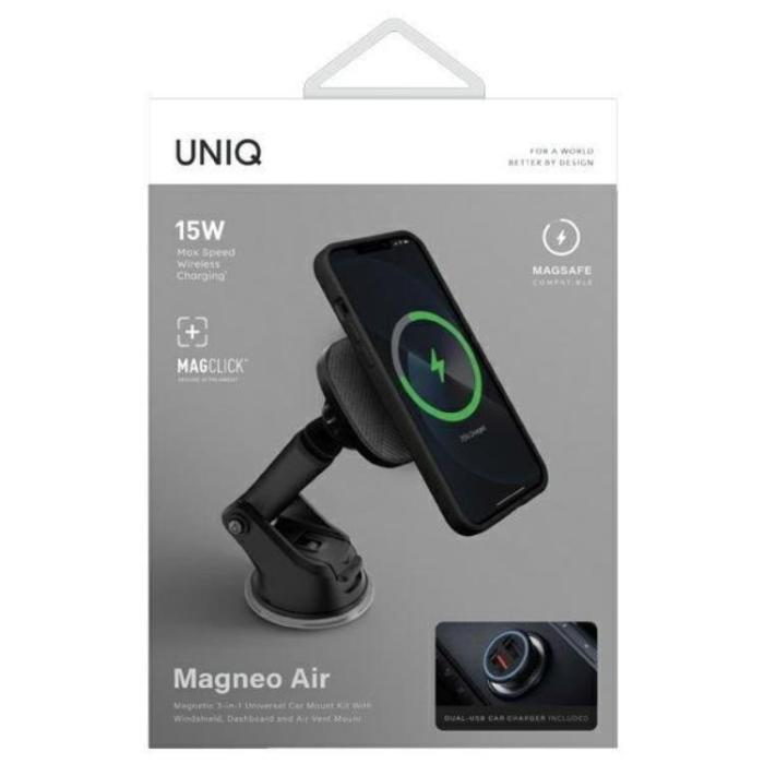 UNIQ - Uniq MagSafe Billaddare Och Bilhållare - Gunmetal Grå
